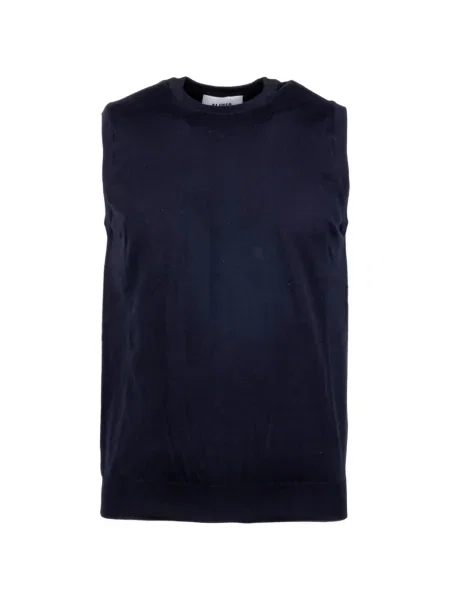 Vestă Alpha Studio fără mâneci cu decolteu rotund albastru