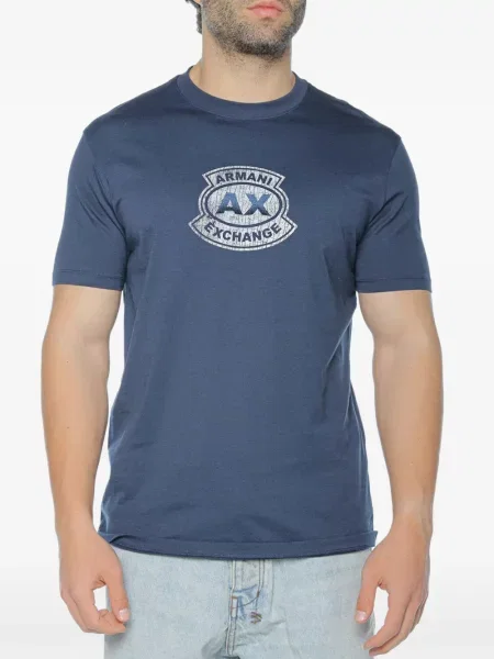 Tricou Armani Exchange cu imagine albastru