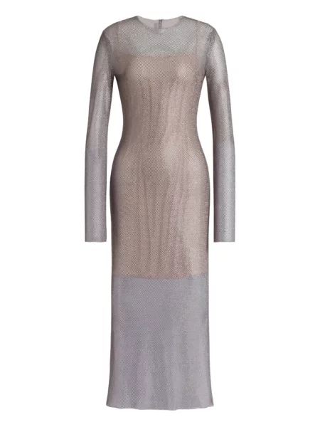 Rochie maxi Alberta Ferretti lungă de costum gri