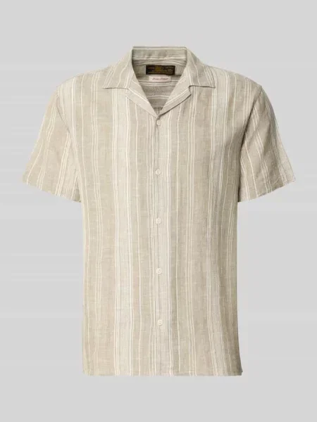 Koszula casualowa z domieszką lnu w kroju regular fit model Summer' Jack & Jones Premium beżowa