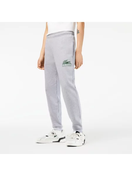 Lacoste Spodnie Dresowe Z Nadrukiem Slim Fit szare