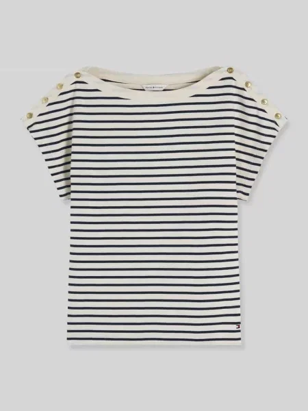 Męski t-shirt o kroju regular fit z czystej bawełny z detalami z guzików Tommy Hilfiger