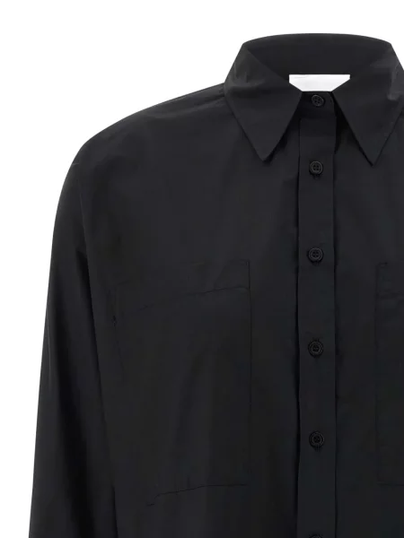 Koszula Nude z kieszeniami na rękawach z nietoperzowym rękawem czarna