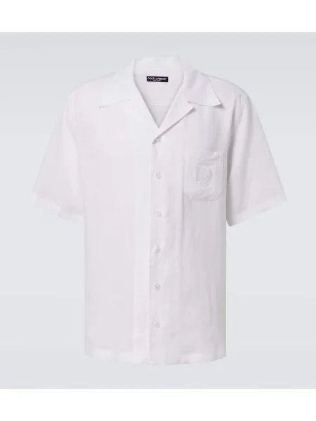 Lanena srajca Dolce&gabbana bela