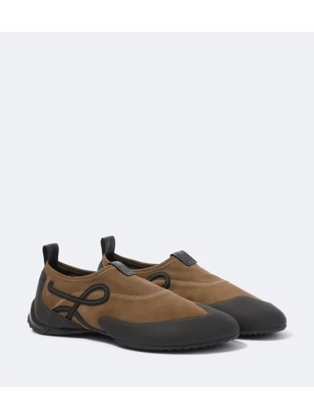 Chiloți Loewe din piele de căprioară slip-on maro