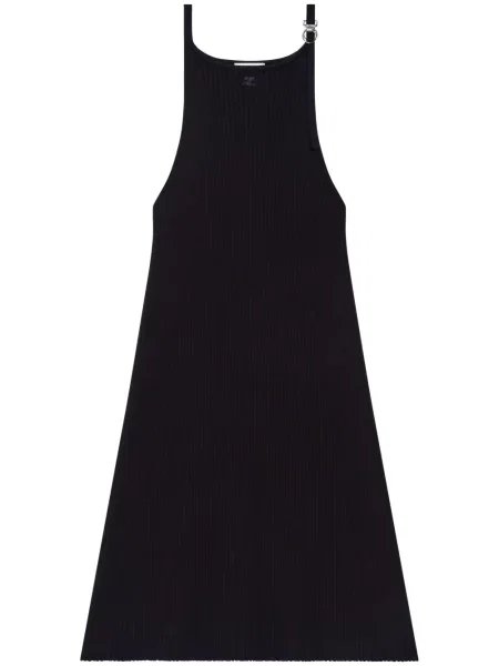 Rochie Courreges cu cataramă de costum negru