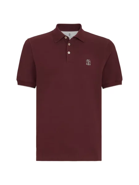 Tricou polo Brunello Cucinelli cu autograf roșu