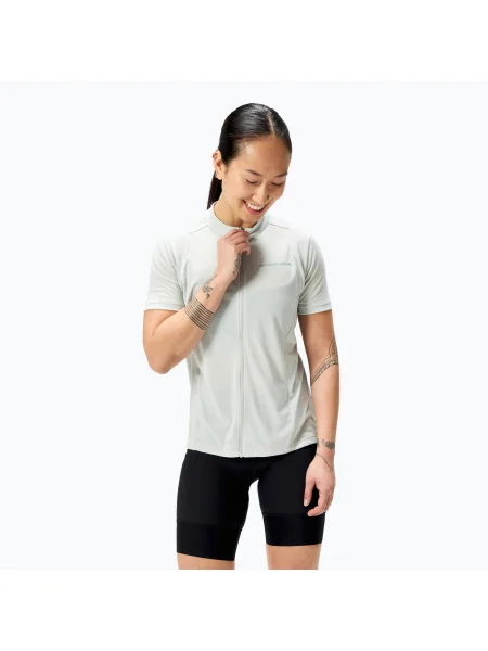 Tricou de ciclism pentru femei Endura Loop Zipped mains grey gri