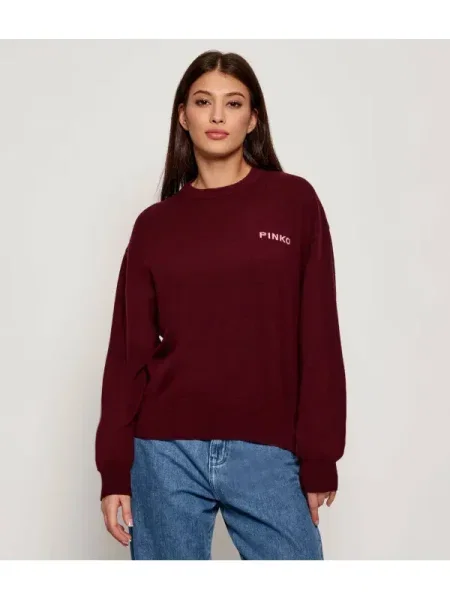 Pinko De lână pulover cu adaos de cașmir bordo