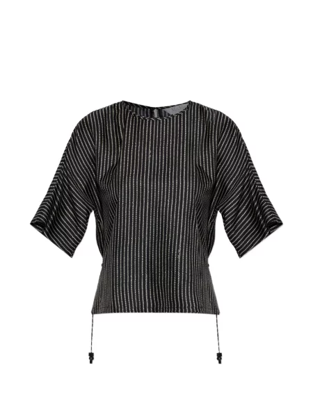 Șnur de strângere top Max Mara cu dungi negru