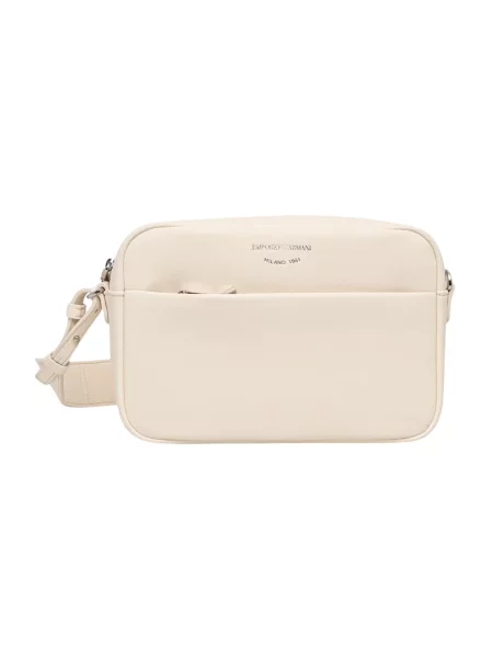 Emporio Armani torebka crossbody skórzana beżowa