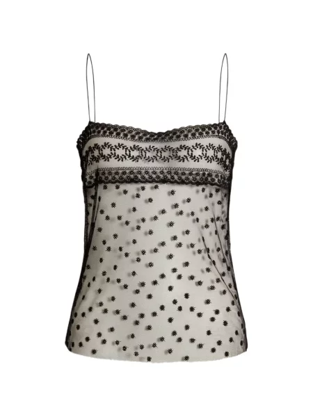 Мрежест топ Alberta Ferretti черно
