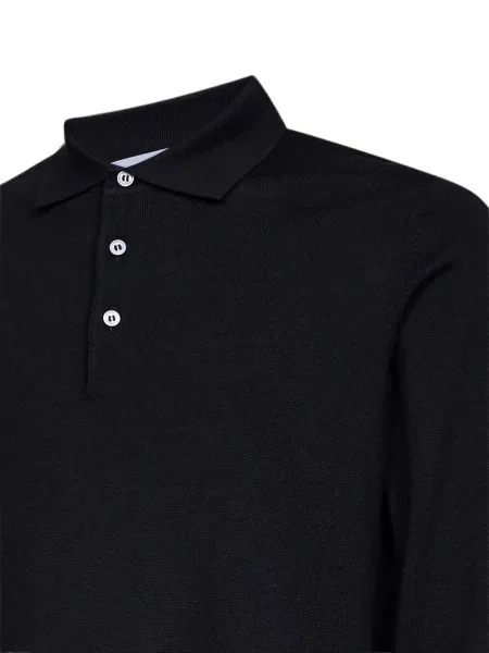 Lung tricou polo D4.0 tricotate negru