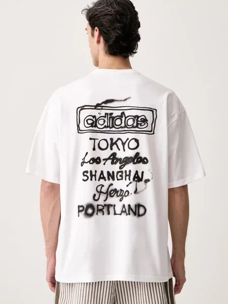 Adidas Originals T-shirt Powder Tongue biała