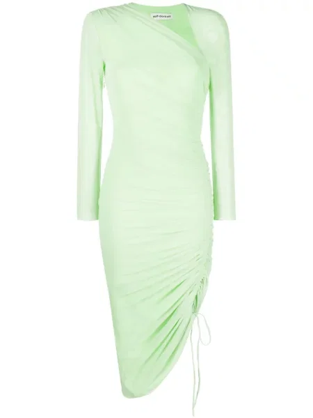 Rochie midi Self-portrait plasă până la genunchi de costum verde