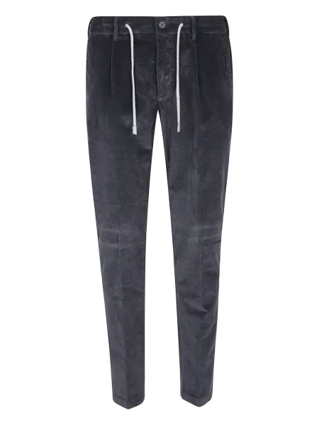 Pantaloni Eleventy de catifea cord cu cordon albastru