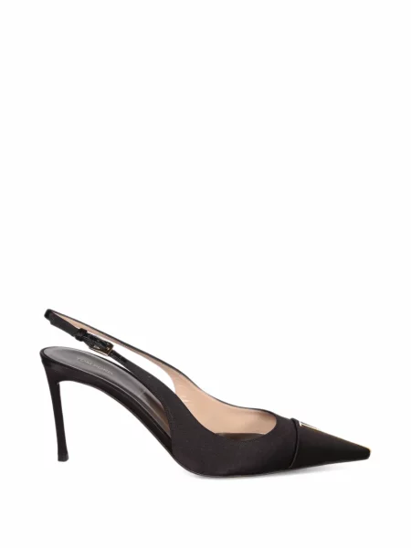 Pantofi cu toc Tom Ford din satin slingback negru