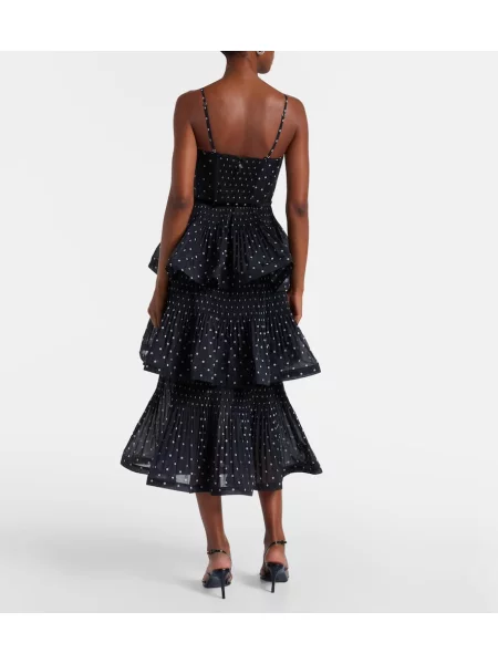 Rochie midi Zimmermann cu buline până la genunchi de costum alb