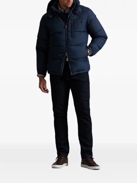 Mănuși Polo Ralph Lauren din piele de căprioară cu șireturi cu vârf închis albastru