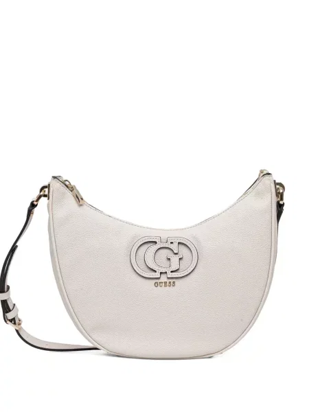 Geanta crossbody Guess cu autograf alb