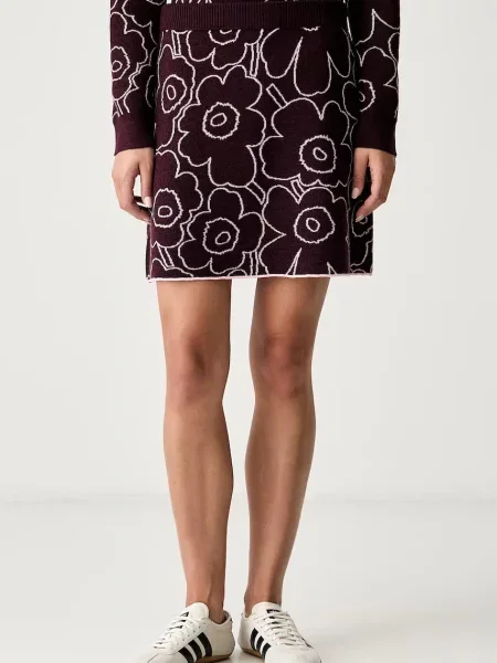 Marimekko fustă tricotată cu lână violet
