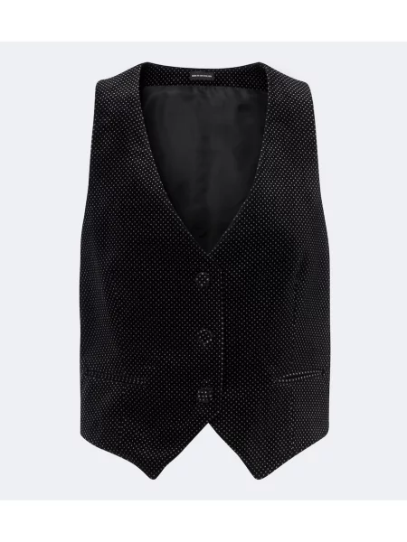 Vestă Tom Ford de catifea cu buline negru