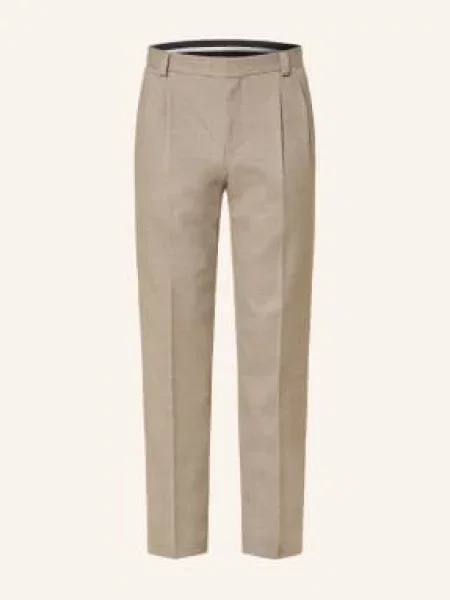 Hugo Spodnie Garniturowe Hesten Extra Slim Fit beige beżowe