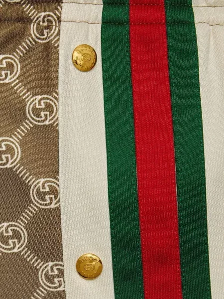 Běžecké oříznuté kalhoty Gucci hnědé