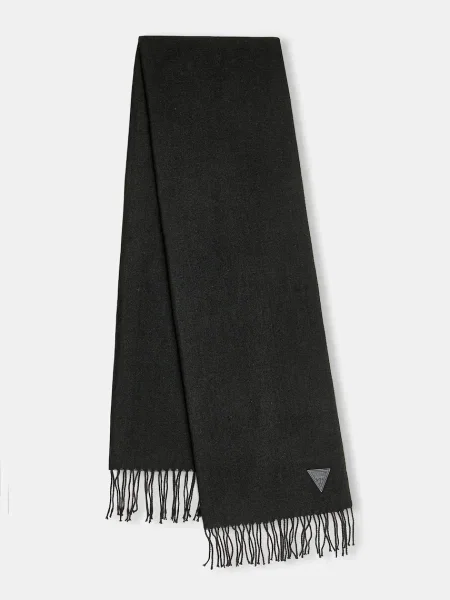 Шал Guess TORINO мъжки с изчистен дизайн черно