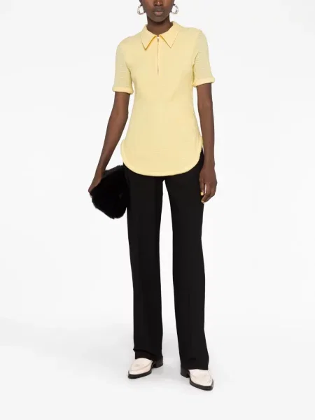 Pusiau užtrauktukas polo marškinėliai Jil Sander geltona