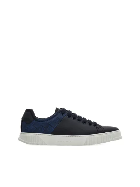 Sneakersy Ferragamo skórzane niebieskie