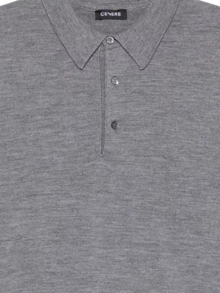 Lung tricou polo Cenere Gb gri