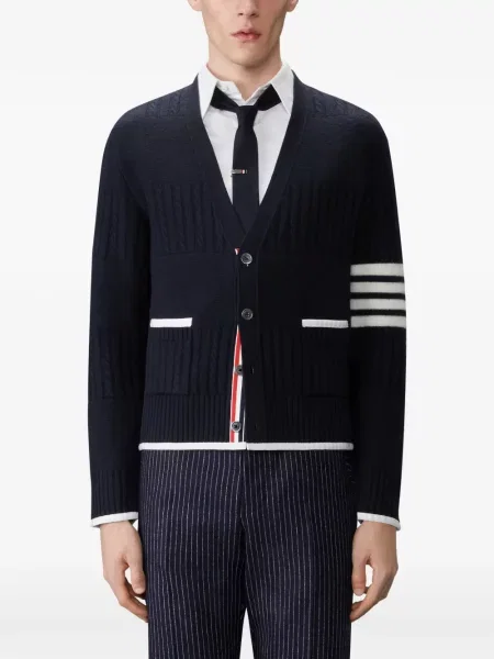 Cardigan Thom Browne de lână albastru