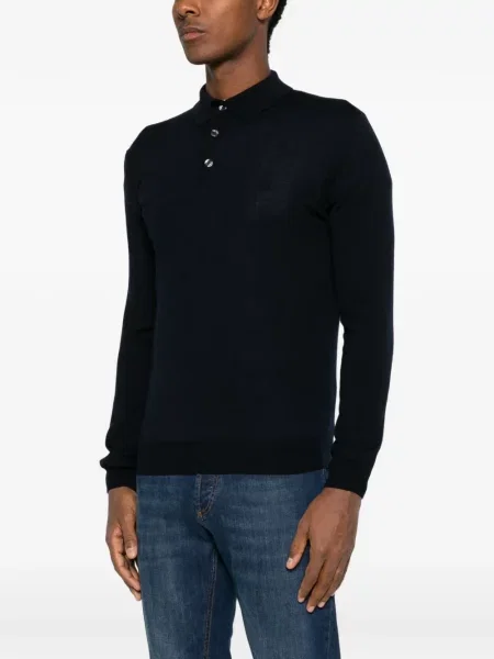 Lung tricou polo Vela Shop albastru