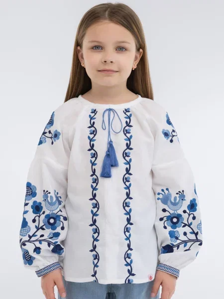 Детская рубашка Folk Moda белая