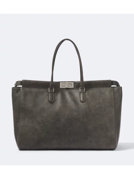 Geantă Fendi Peekaboo din piele negru