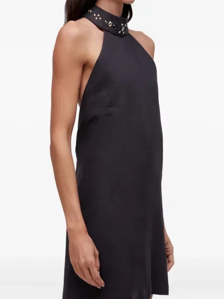 Rochie mini Osklen cu gât halter de costum negru