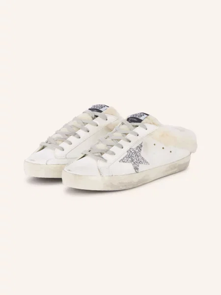 Golden Goose Mules Super-Star režná / stříbrná