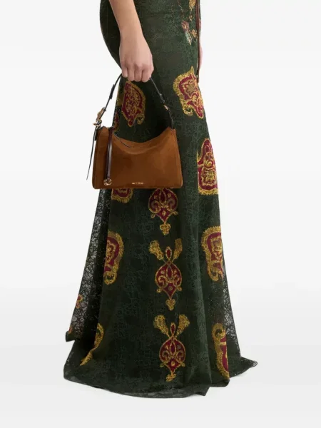 Geantă Etro din piele de căprioară maro