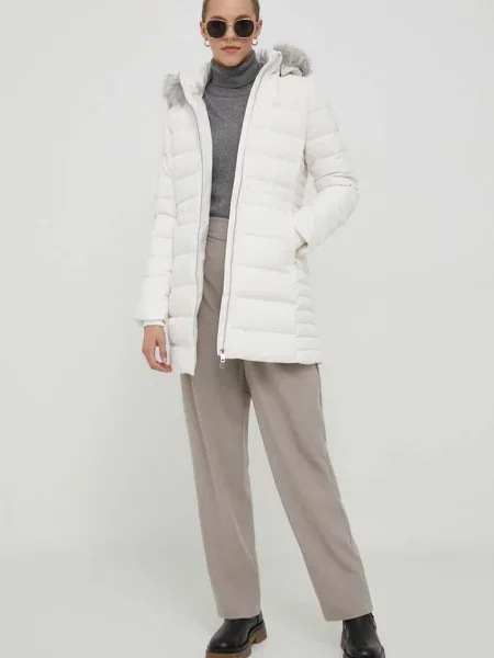 Пухено яке Tommy Hilfiger бежово