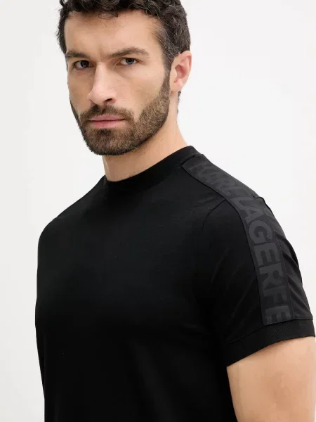 Тениска Karl Lagerfeld с изчистен дизайн черно
