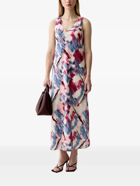 Rochie maxi Dkny fără mâneci cu imagine cu imprimeu abstract