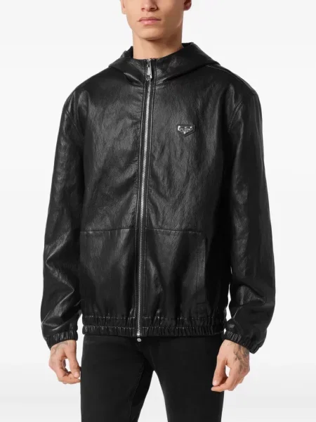 Geacă Philipp Plein cu glugă negru