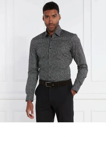 BOSS BLACK Cămașă | stretch negru