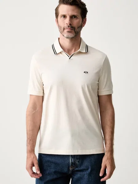 Tricou polo Armani Exchange bej