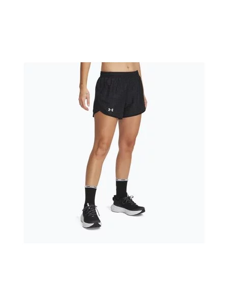 Шорти для бігу Under Armour Fly By 3" Novelty black / reflective чорні