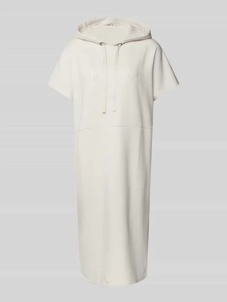 Sukienka z dzianiny dresowej z nadrukiem z napisem i kapturem Christian Berg Woman