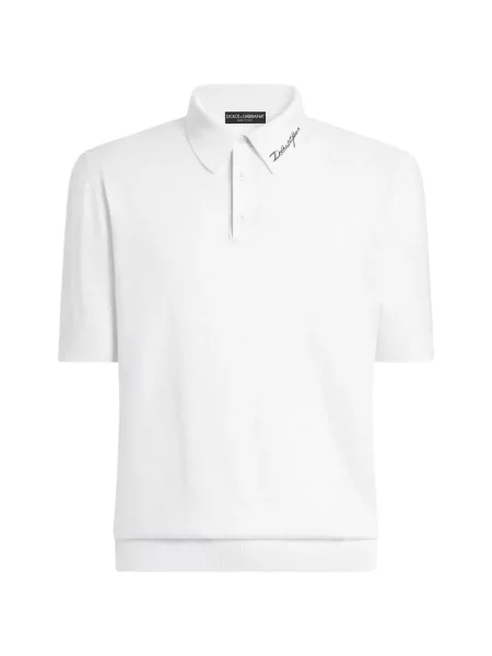 Tricou polo Dolce & Gabbana de lână negru