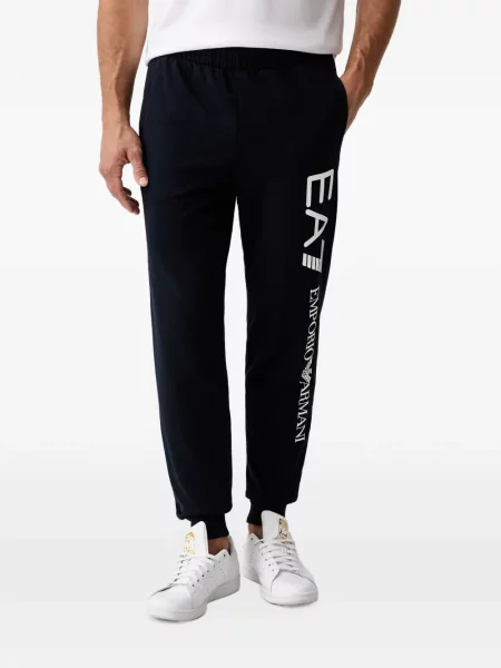 Pantaloni Ea7 Emporio Armani cu imagine alergare albastru