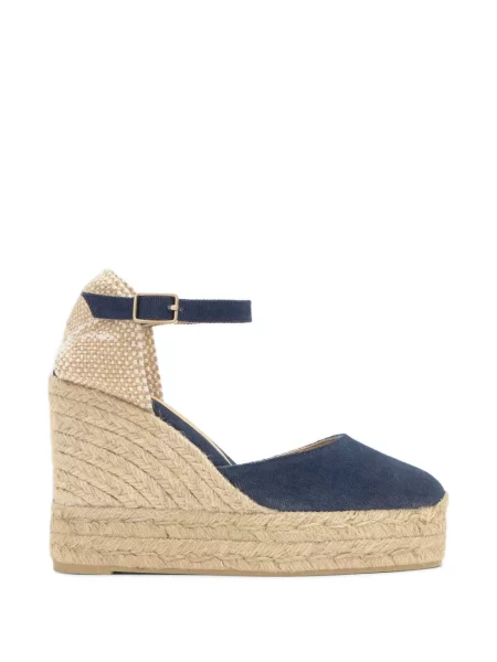 Espadrilky Castañer na klínovém podpatku modré